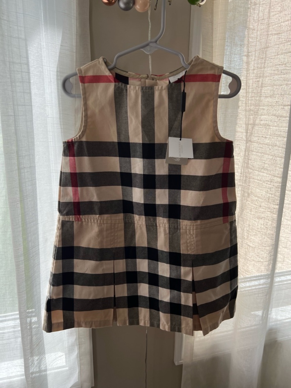 NWT Burberry Checked Sleeveless Dress 4Y